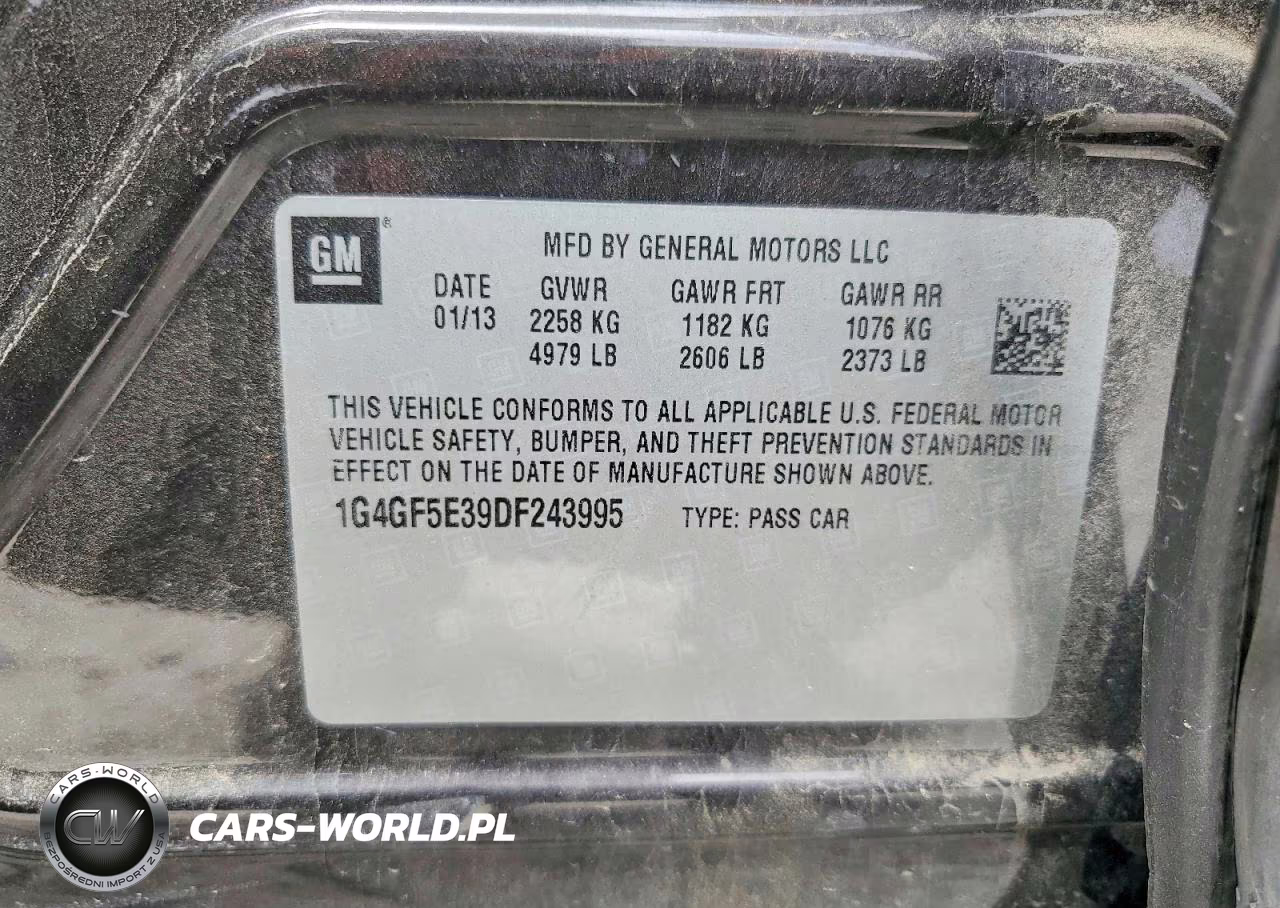 2013 Buick Lacrosse Premium VIN:1G4GF5E39DF243995 - 12