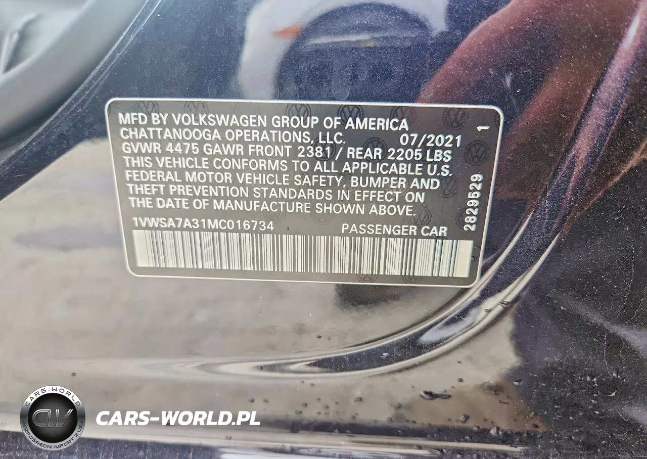 2021 Volkswagen Passat Se VIN:1VWSA7A31MC016734 - 12