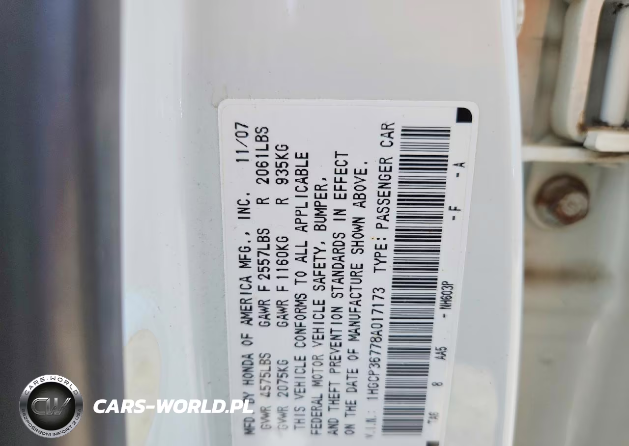 2008 Honda Accord Ex VIN:1HGCP36778A017173 - 13