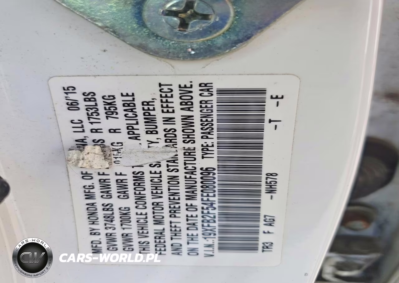 2015 Honda Civic Lx VIN:19XFB2F54FE080096 - 13