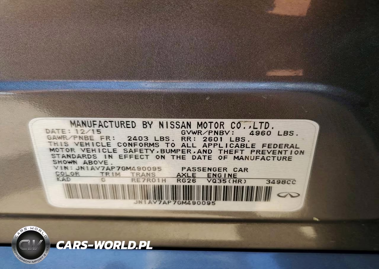 2016 Infiniti Q50 Hybrid VIN:JN1AV7AP7GM490095 - 12