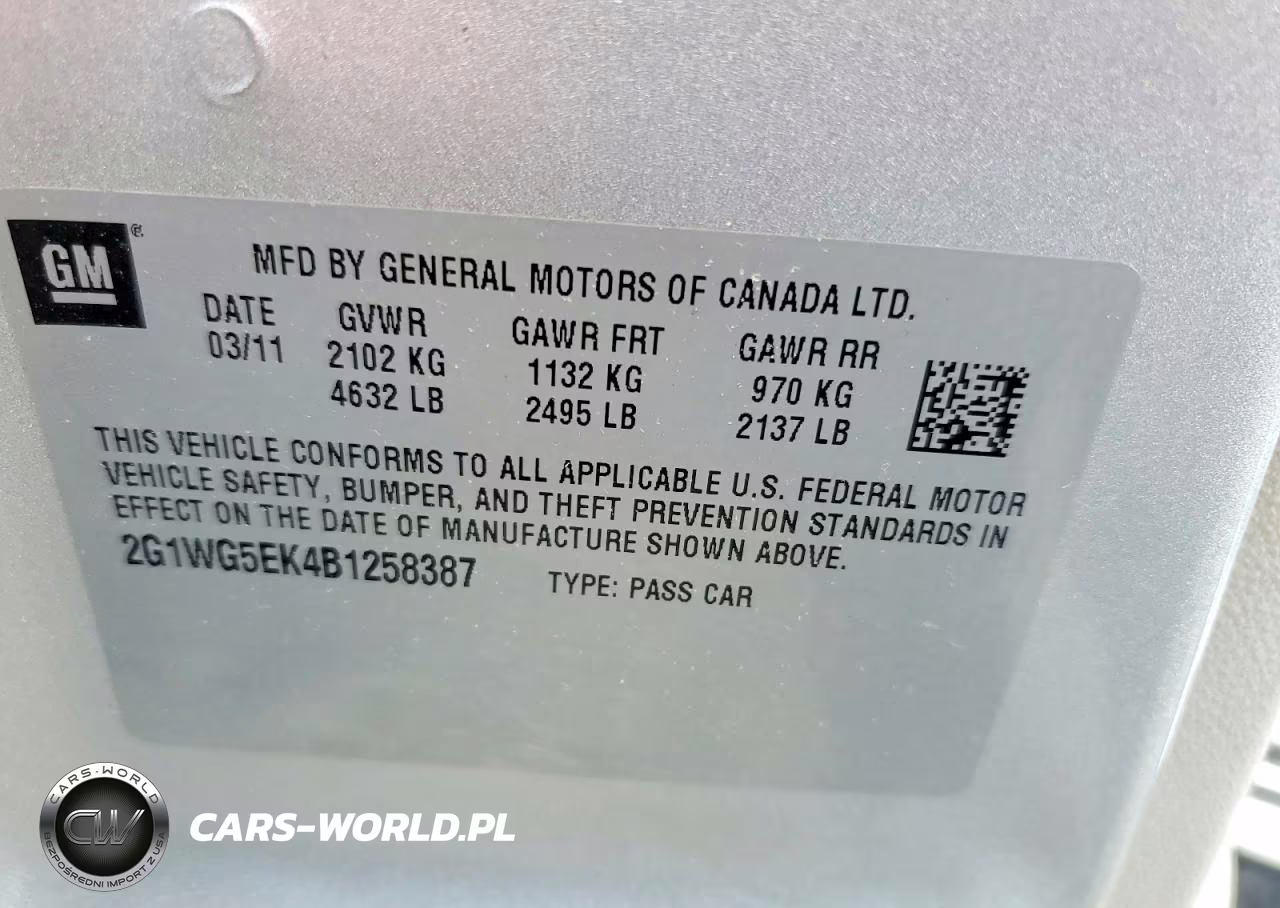 2011 Chevrolet Impala Lt VIN:2G1WG5EK4B1258387 - 12