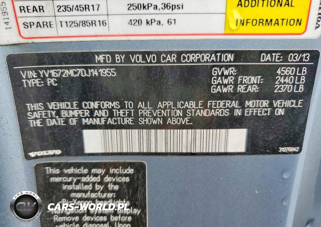 2013 Volvo C70 T5 VIN:YV1672MC7DJ141955 - 12