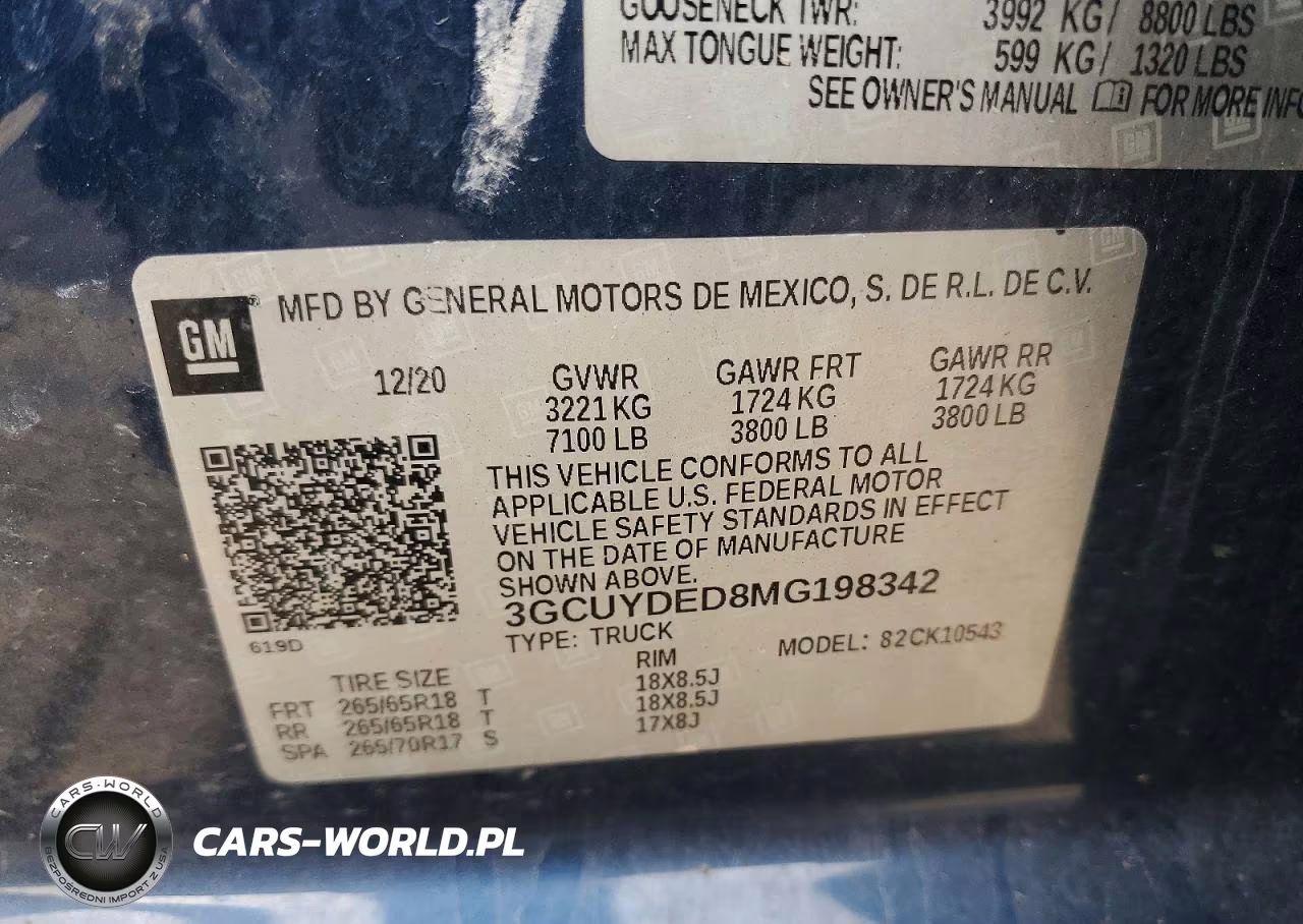 2021 Chevrolet Silverado K1500 Lt VIN:3GCUYDED8MG198342 - 12