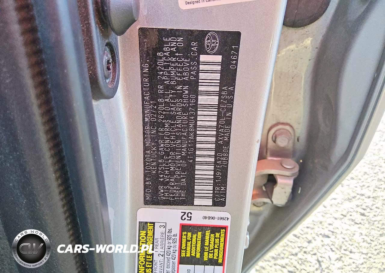 2021 Toyota Camry Se VIN:4T1G11AK8MU437160 - 13
