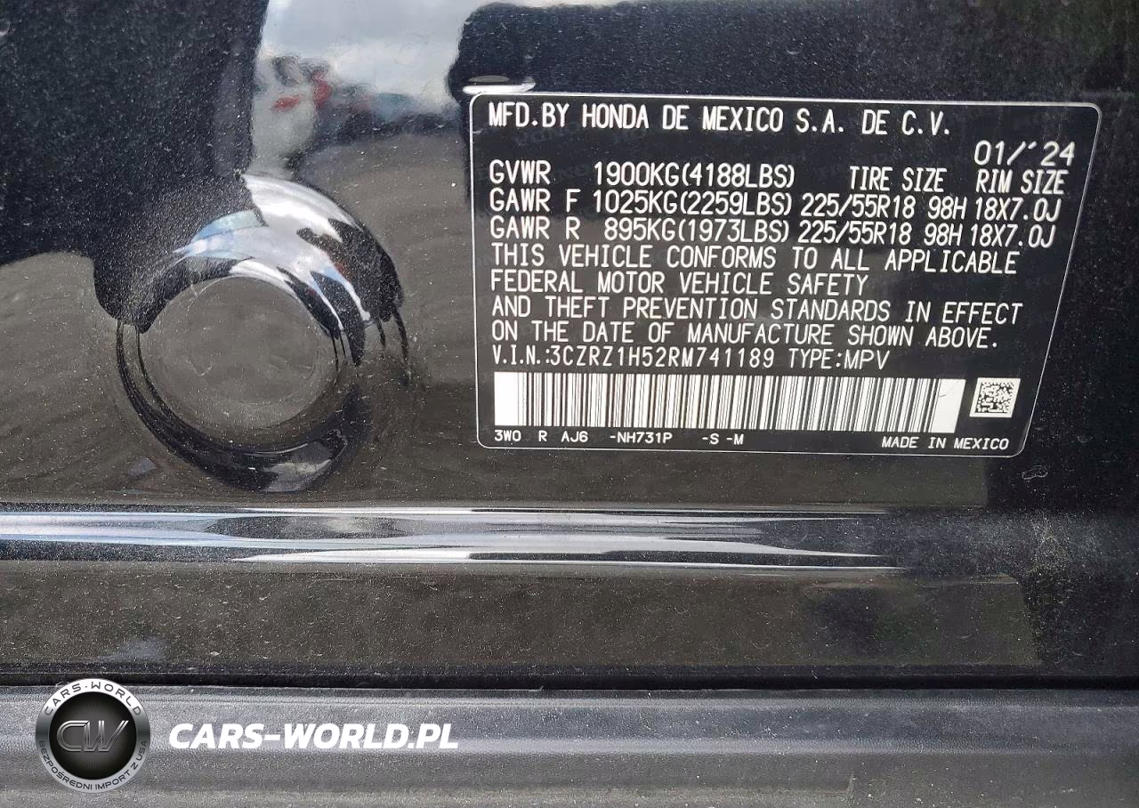 2024 Honda Hr-V Sport VIN:3CZRZ1H52RM741189 - 13