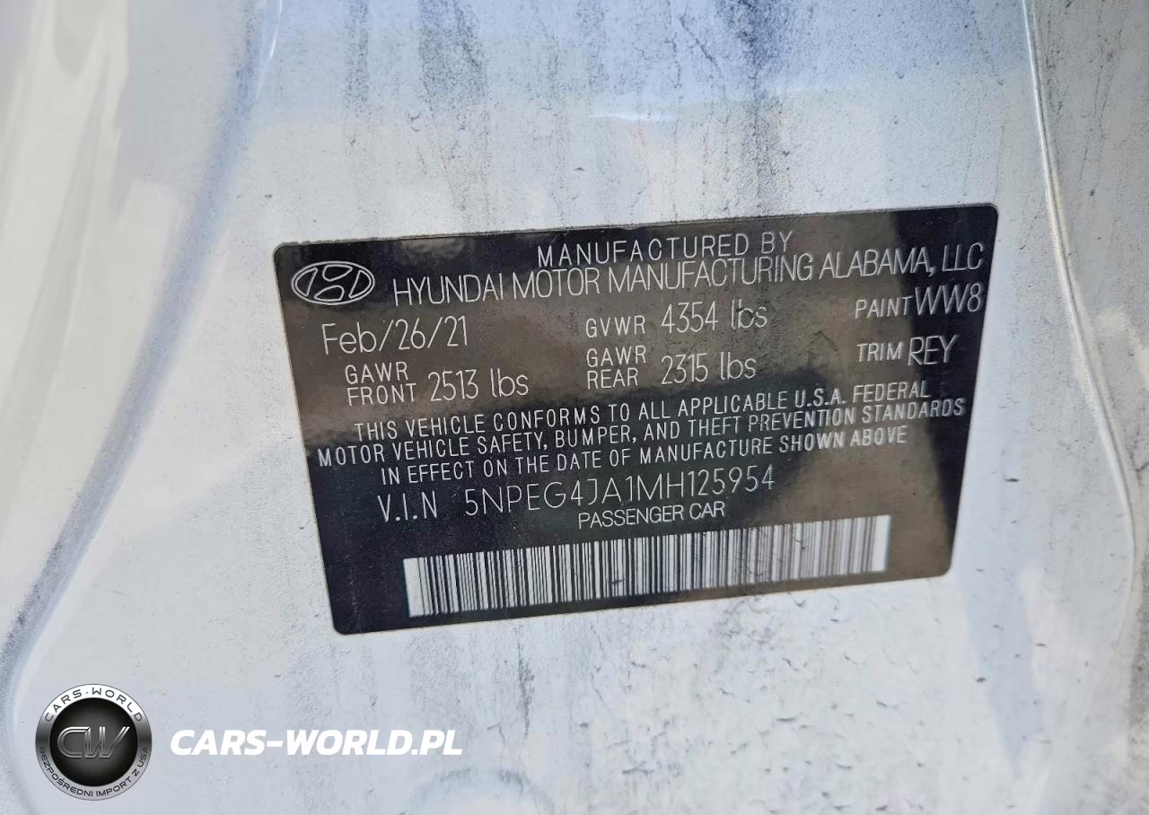 2021 Hyundai Sonata Se VIN:5NPEG4JA1MH125954 - 12