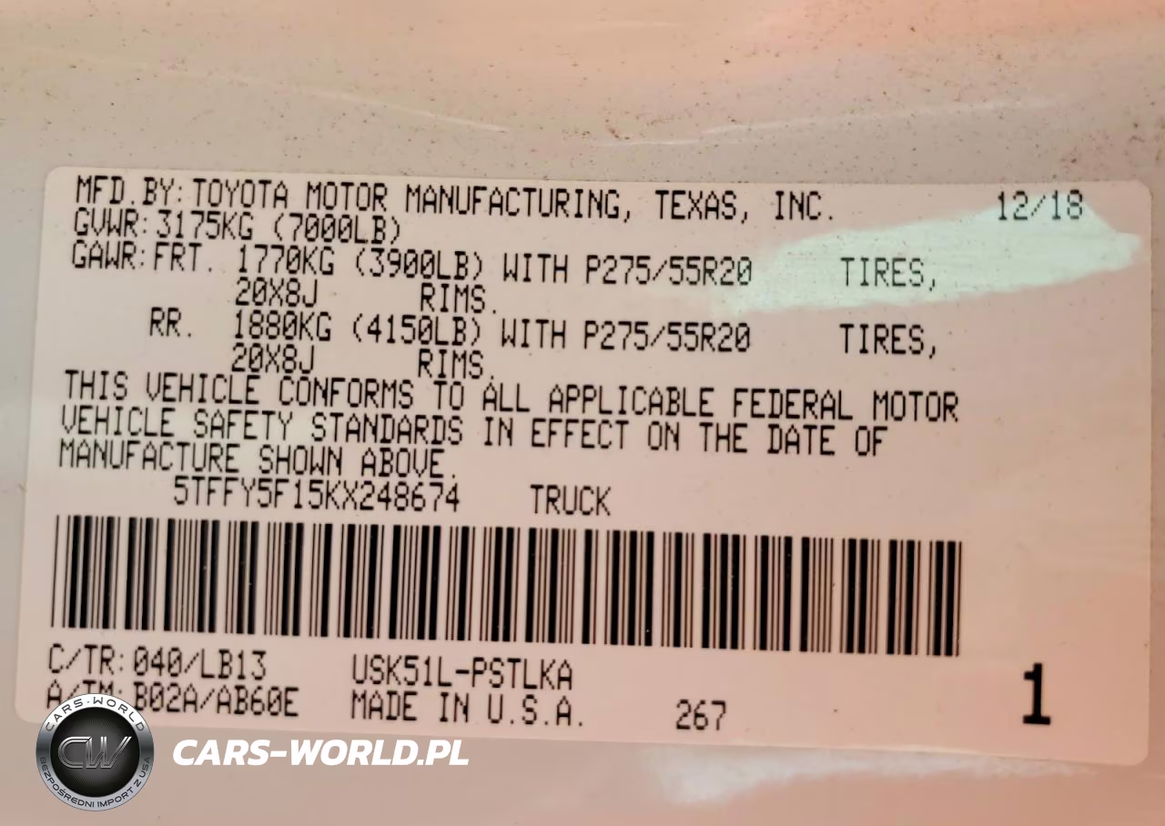 2019 Toyota Tundra Crewmax Limited VIN:5TFFY5F15KX248674 - 13