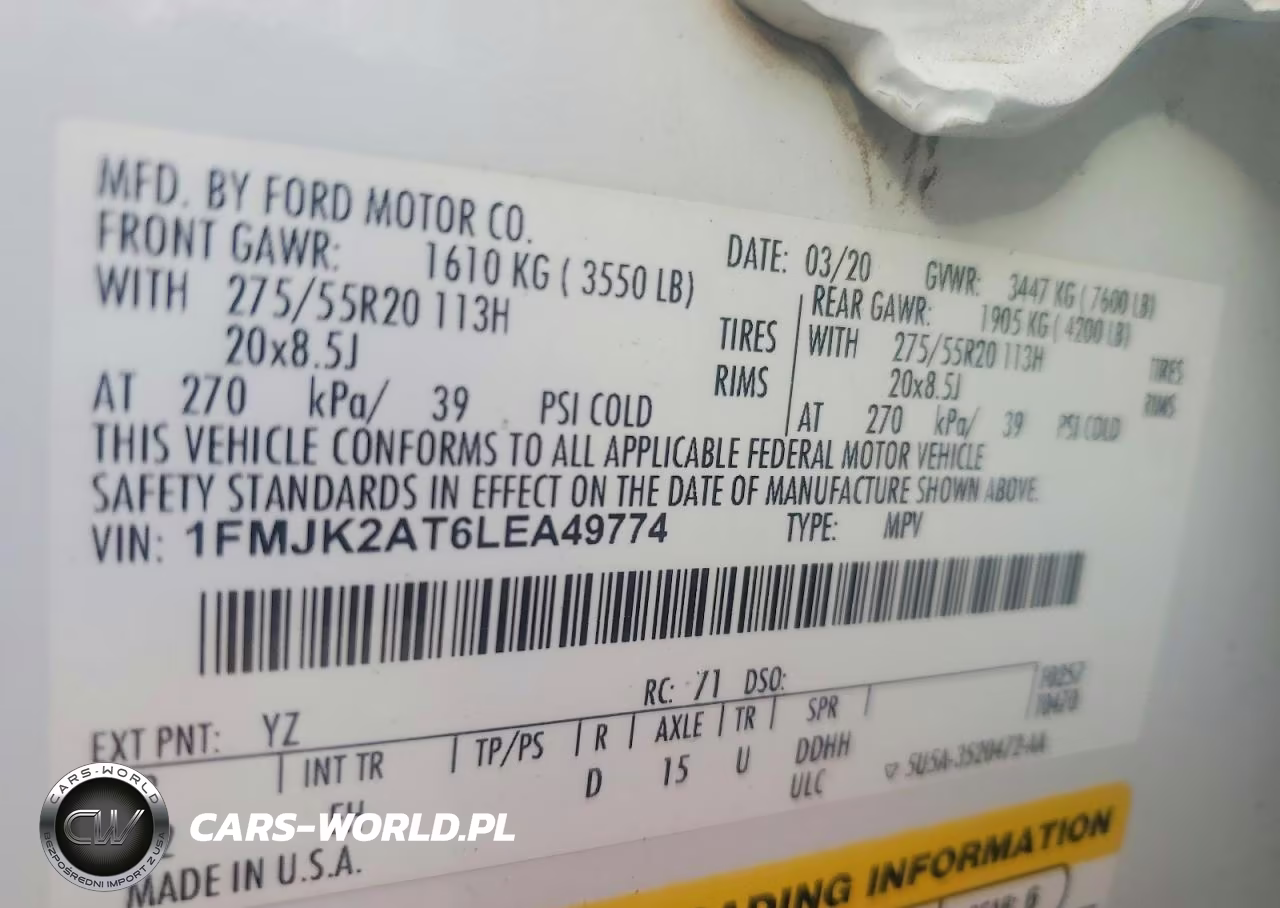 2020 Ford Expedition Max Limited VIN:1FMJK2AT6LEA49774 - 14