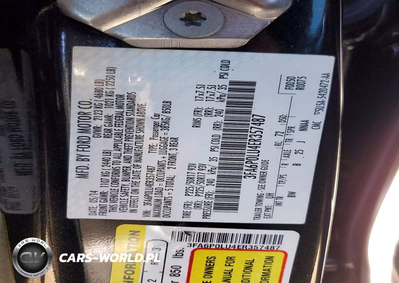 2014 Ford Fusion Se Hybrid VIN:3FA6P0LU4ER357487 - 12