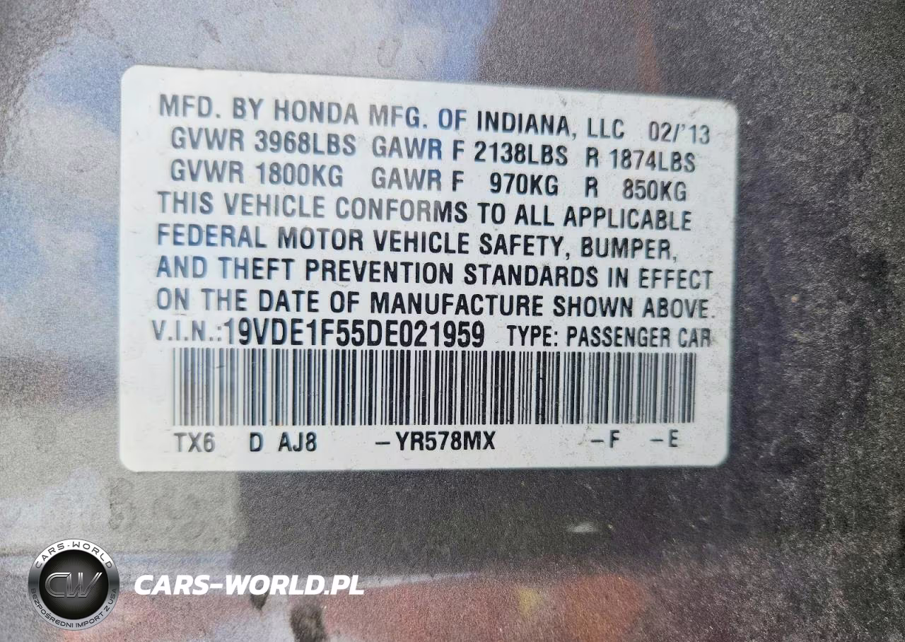 2013 ACURA ILX 20 PREMIUM VIN:19VDE1F55DE021959 - 13