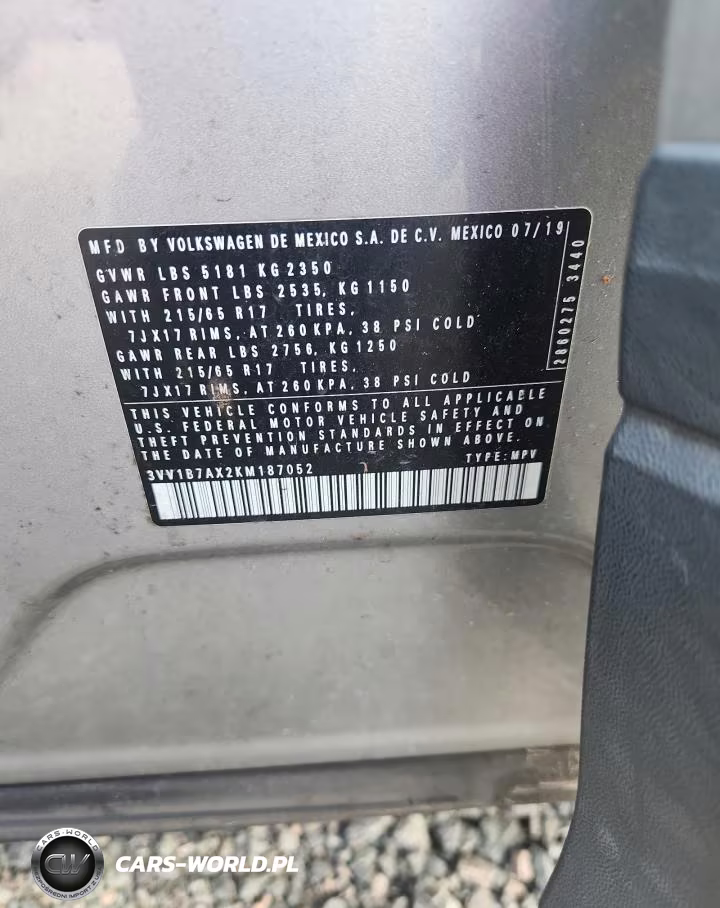 2019 Volkswagen Tiguan S VIN:3VV1B7AX2KM187052 - 13