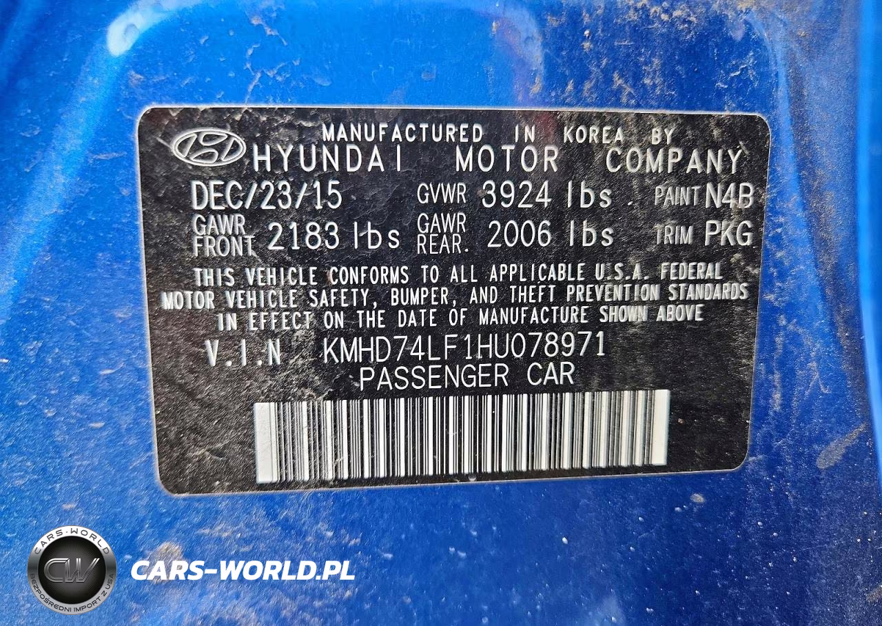 2017 Hyundai Elantra Se VIN:KMHD74LF1HU078971 - 12
