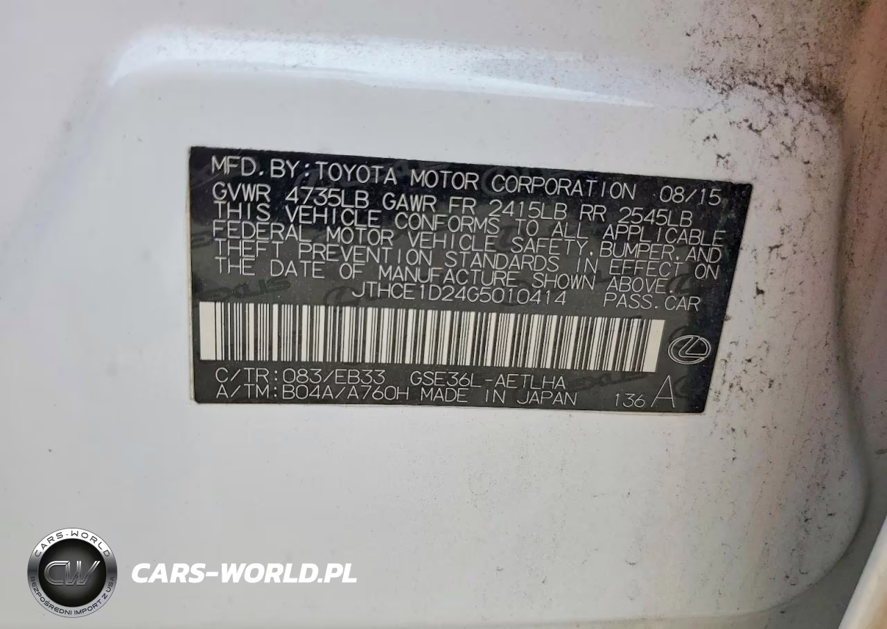 2016 Lexus Is 350 VIN:JTHCE1D24G5010414 - 12