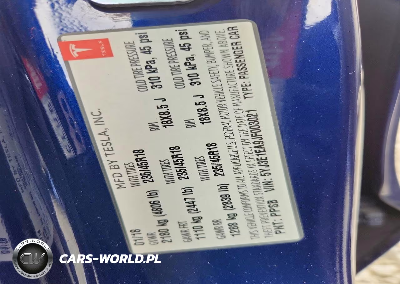 2018 Tesla Model 3 VIN:5YJ3E1EA9JF003021 - 13