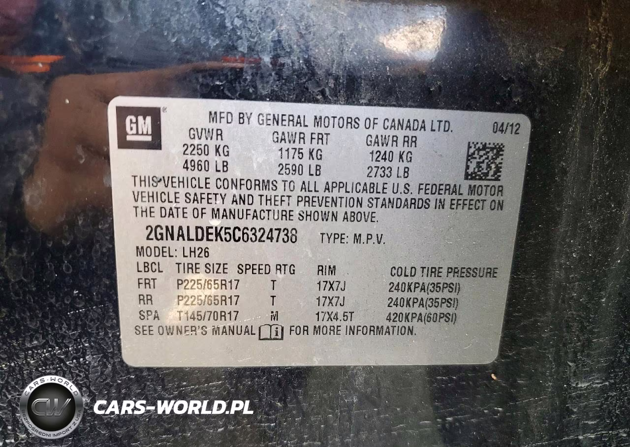 2012 Chevrolet Equinox Lt VIN:2GNALDEK5C6324738 - 13