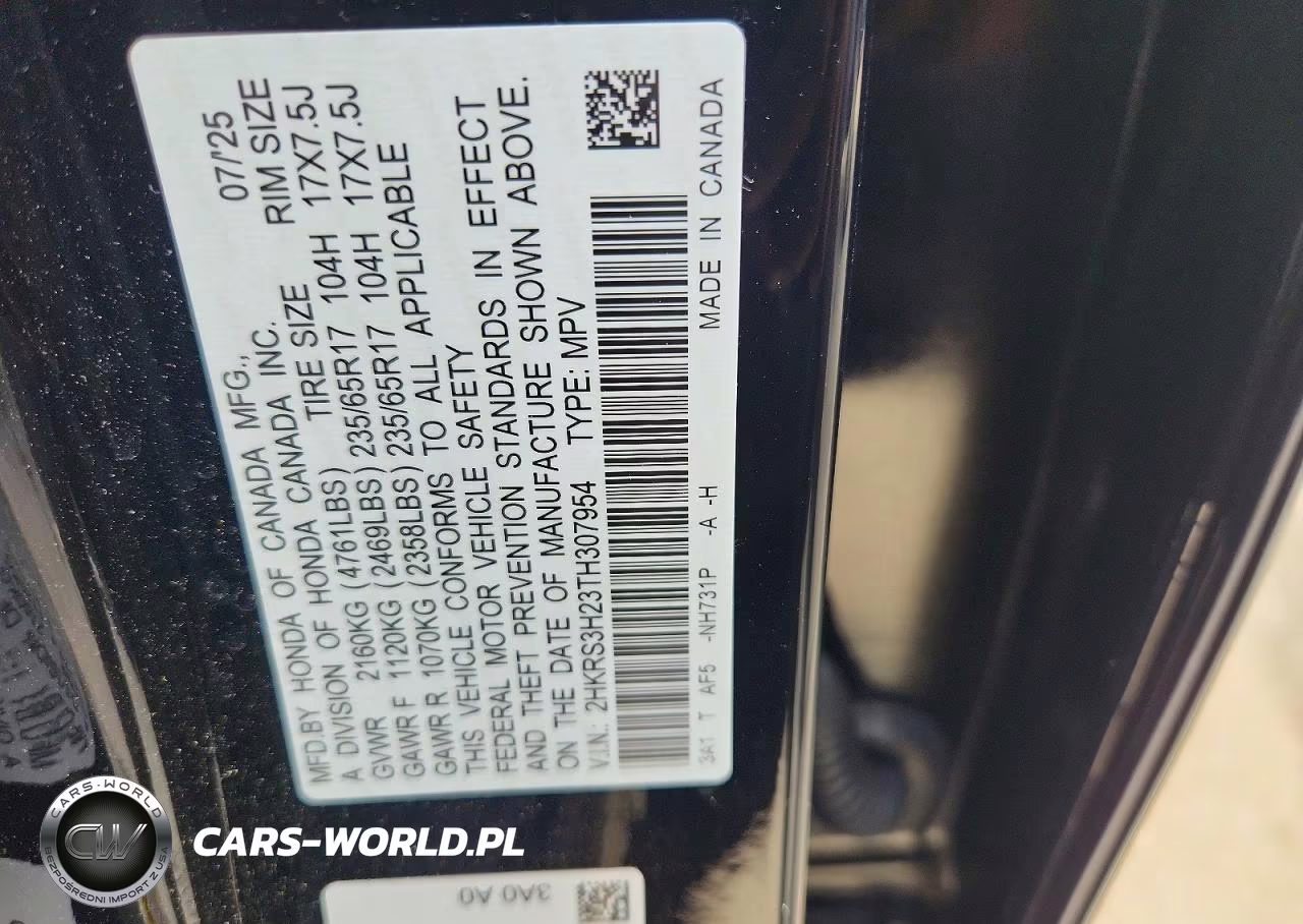 2026 Honda Cr-V Lx VIN:2HKRS3H23TH307954 - 13