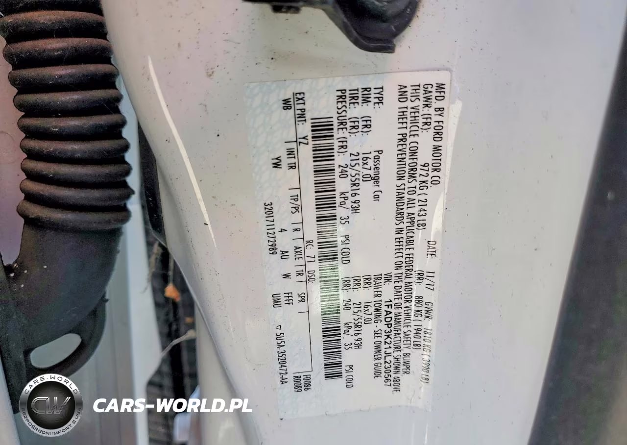 2018 Ford Focus Se VIN:1FADP3K21JL230567 - 12