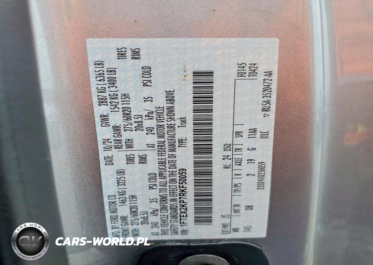 2024 Ford F150 Stx VIN:1FTEX2KP7RKF50059 - 12