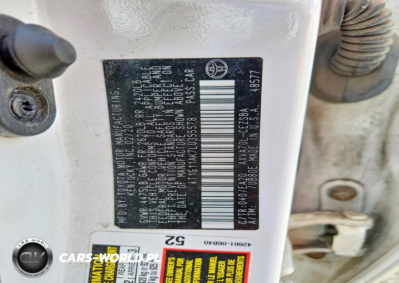 2020 Toyota Camry Se VIN:4T1G11AK7LU355578 - 12