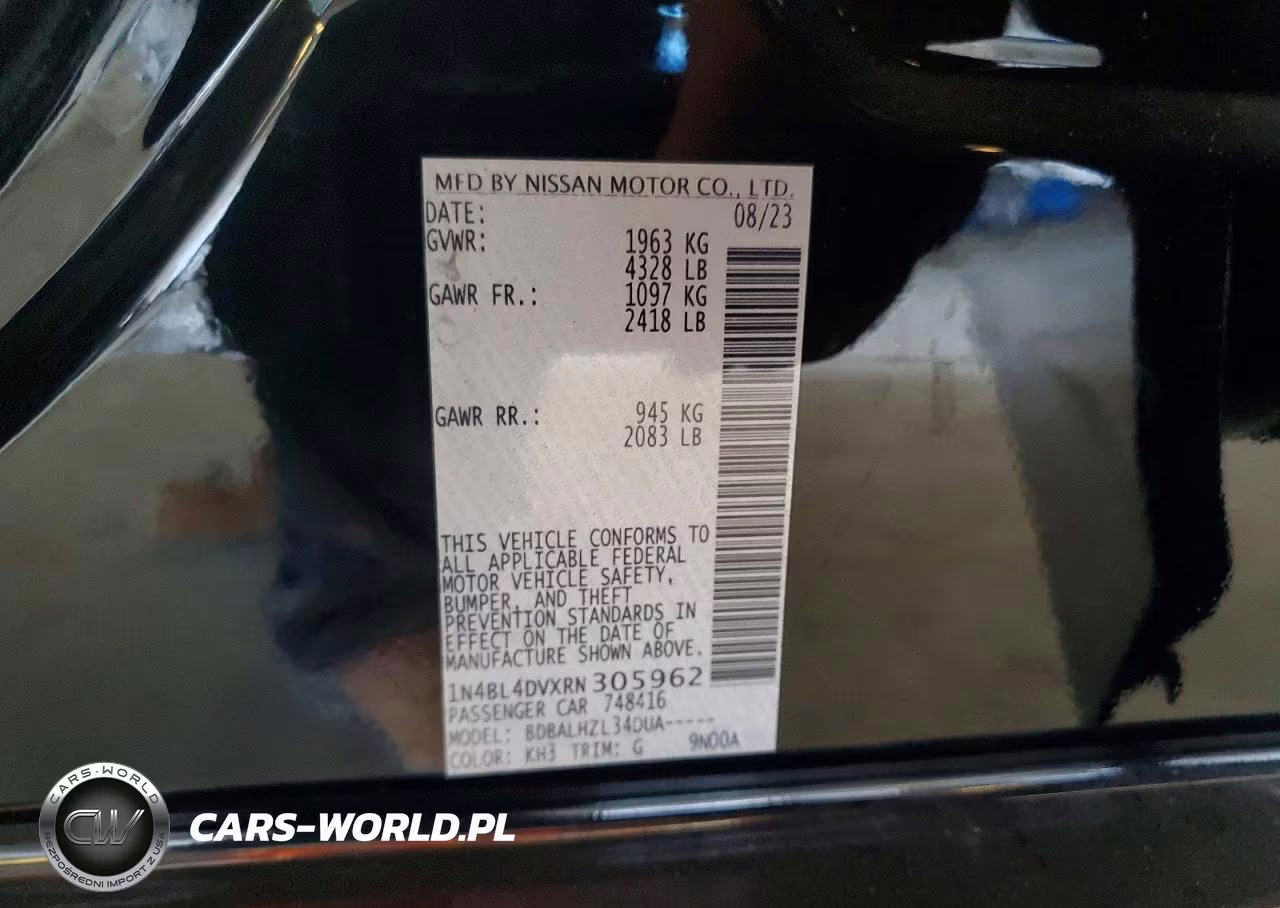 2024 Nissan Altima Sv VIN:1N4BL4DVXRN305962 - 13