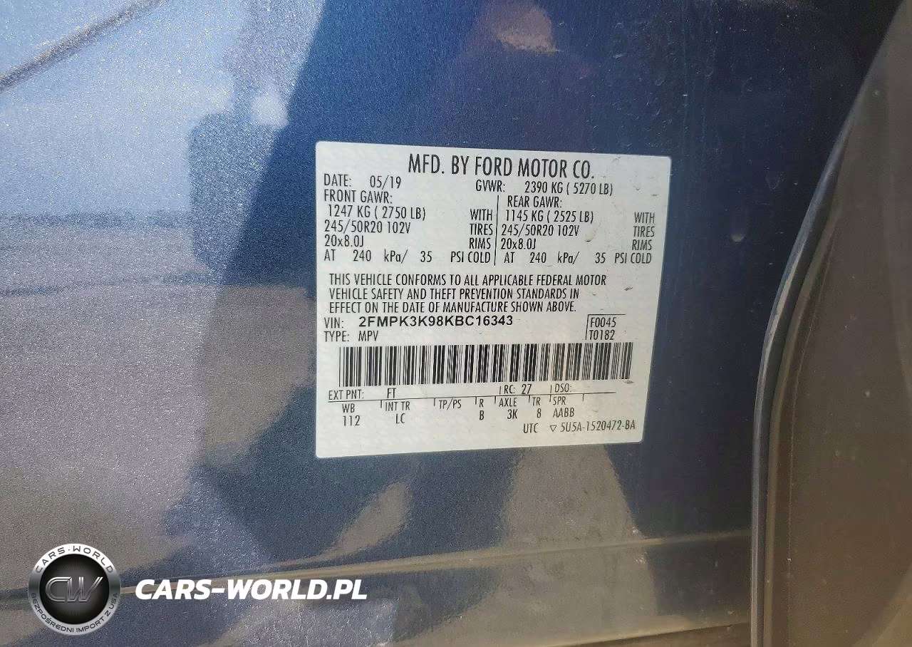 2019 Ford Edge Titanium VIN:2FMPK3K98KBC16343 - 13
