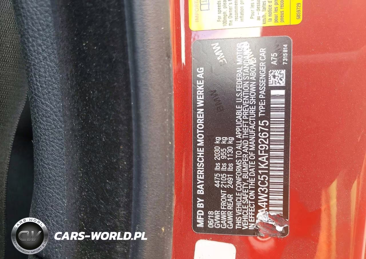 2019 BMW 430I VIN:WBA4W3C51KAF92675 - 12