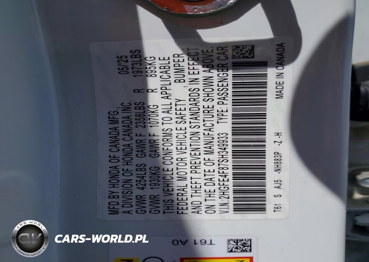 2025 Honda Civic Sport VIN:2HGFE4F87SH349933 - 12