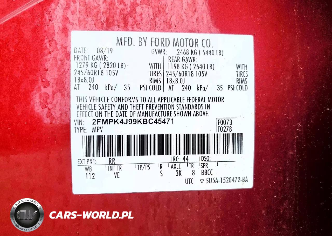 2019 Ford Edge Sel VIN:2FMPK4J99KBC45471 - 13