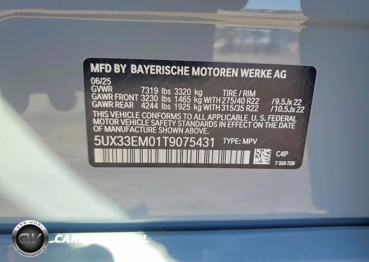 2026 BMW X7 M60I VIN:5UX33EM01T9075431 - 14