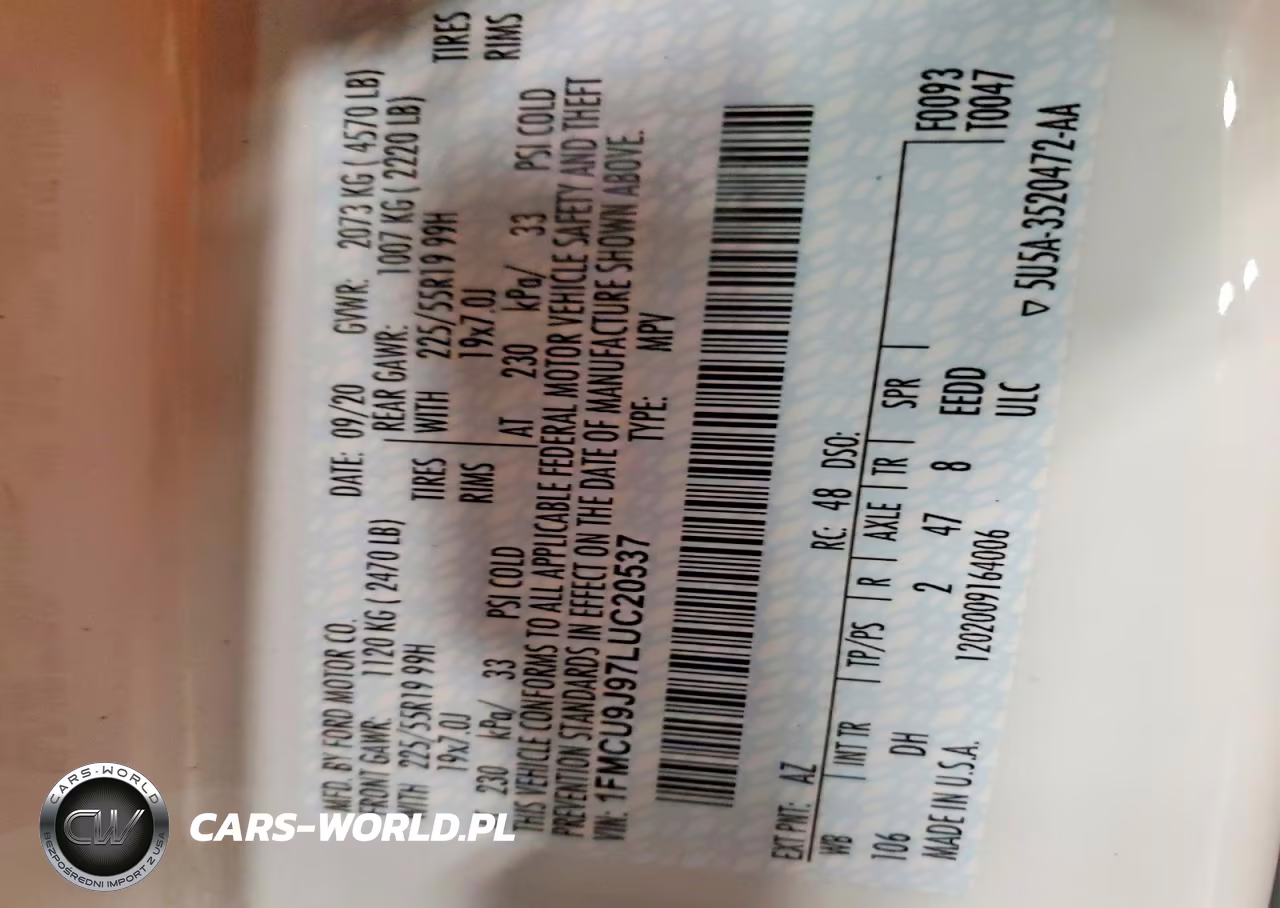 2020 Ford Escape Titanium VIN:1FMCU9J97LUC20537 - 14