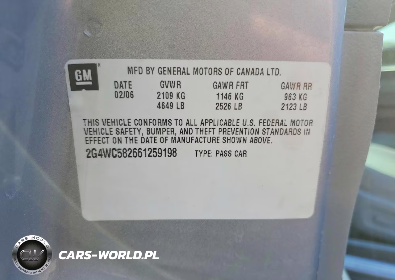 2006 Buick Lacrosse Cx VIN:2G4WC582661259198 - 12