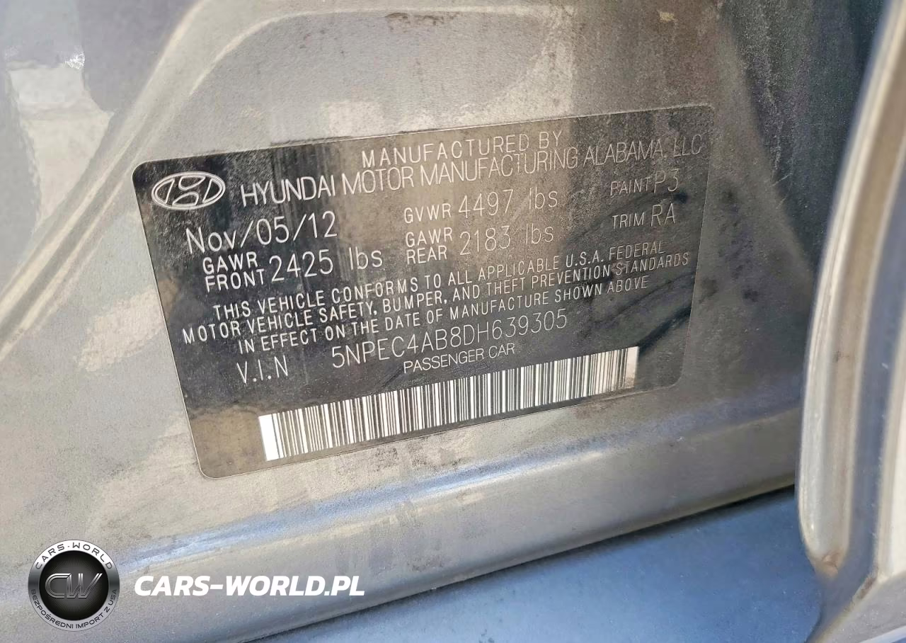 2013 Hyundai Sonata Limited 2.0T VIN:5NPEC4AB8DH639305 - 12