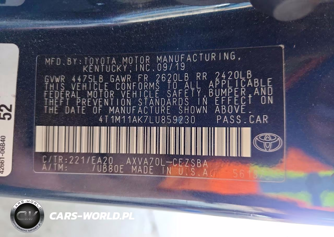 2020 Toyota Camry Se VIN:4T1M11AK7LU859230 - 13