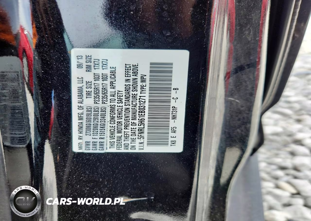 2014 Honda Odyssey Exl VIN:5FNRL5H61EB031271 - 13