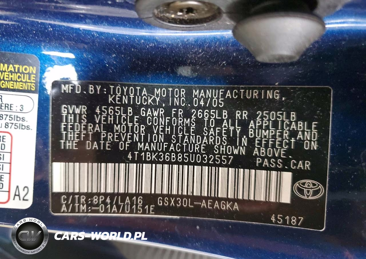 2005 Toyota Avalon Xls VIN:4T1BK36B85U032557 - 13