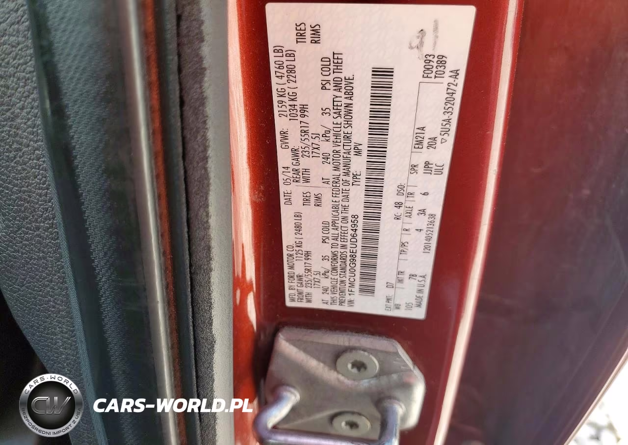 2014 Ford Escape Se VIN:1FMCU0G98EUD64958 - 13