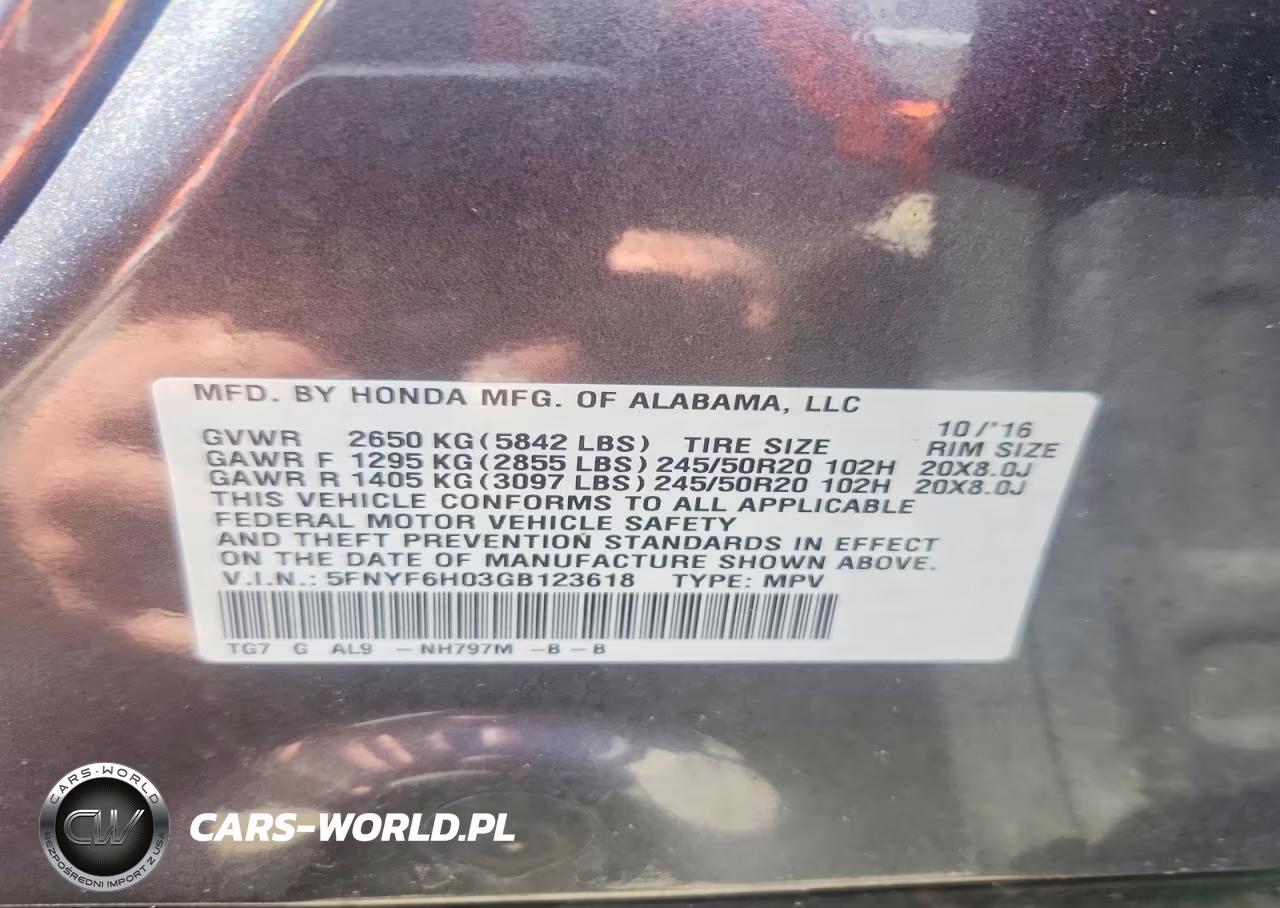 2016 Honda Pilot Elite VIN:5FNYF6H03GB123618 - 13