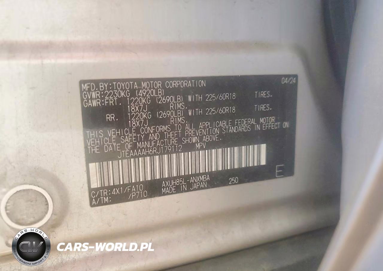 2024 Toyota Venza Le VIN:JTEAAAAH6RJ179112 - 12