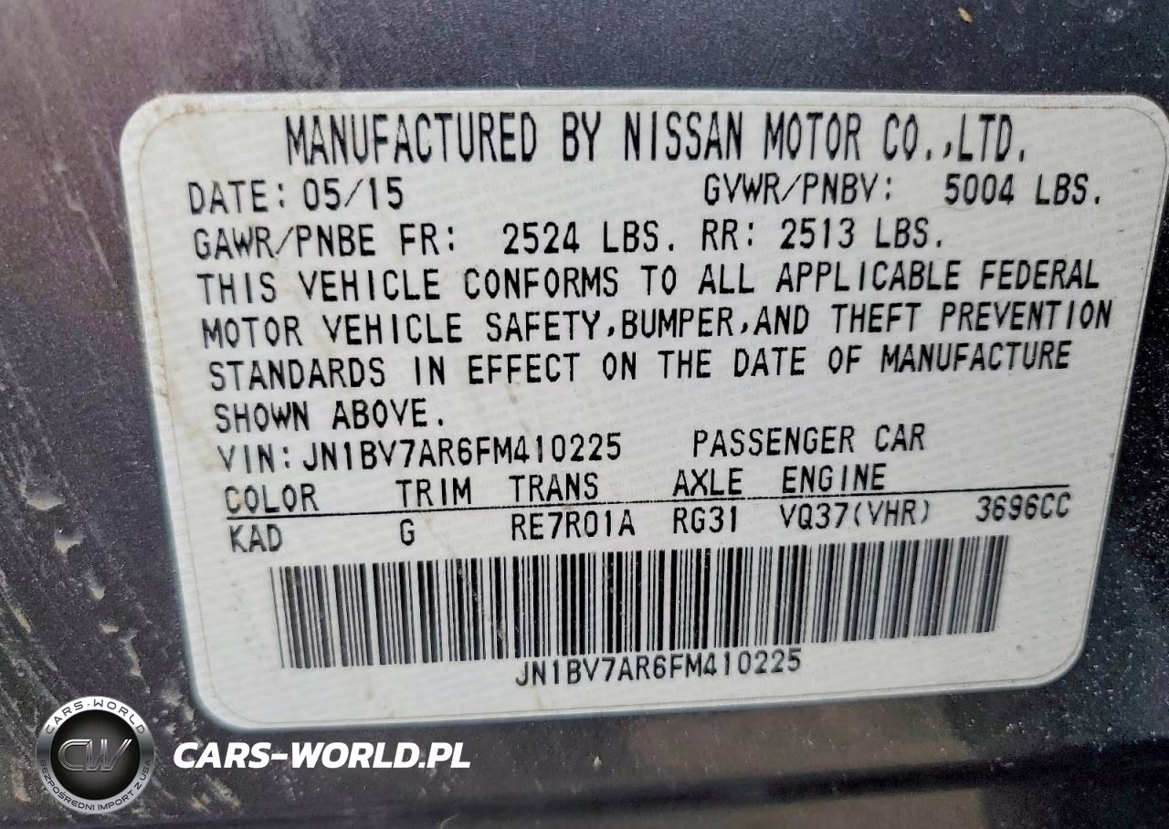 2015 Infiniti Q50 Base VIN:JN1BV7AR6FM410225 - 12