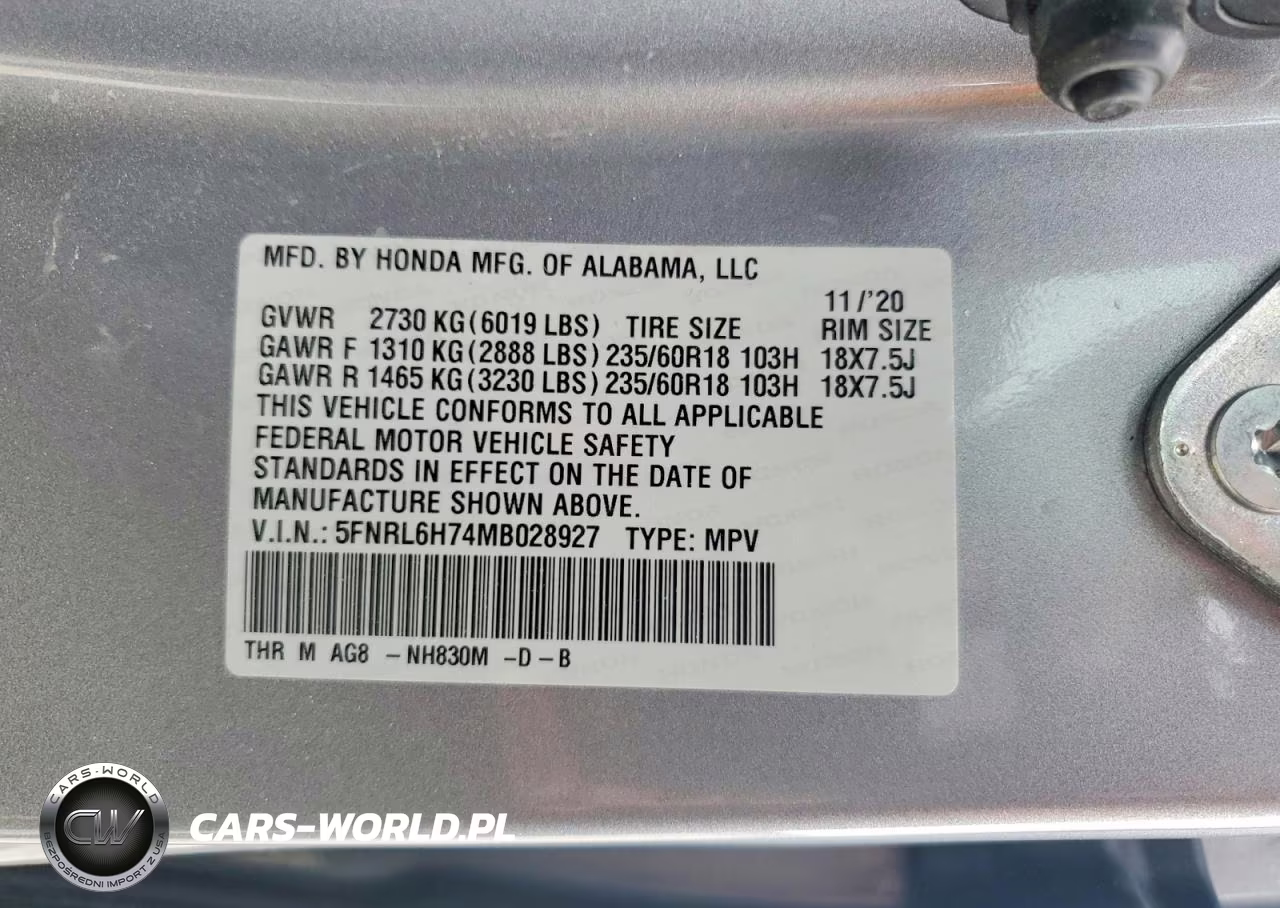 2021 Honda Odyssey Exl VIN:5FNRL6H74MB028927 - 13