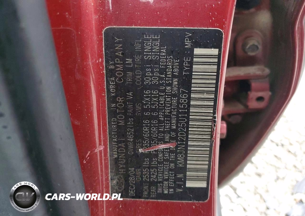 2005 Hyundai Tucson Gls VIN:KM8JN12D25U115867 - 13