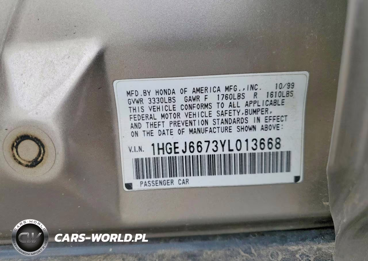 2000 Honda Civic Lx VIN:1HGEJ6673YL013668 - 12