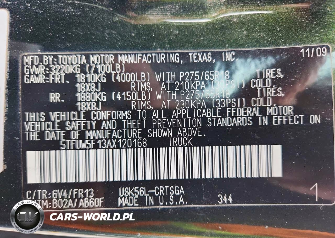 2010 Toyota Tundra Double Cab Sr5 VIN:5TFUW5F13AX120168 - 12