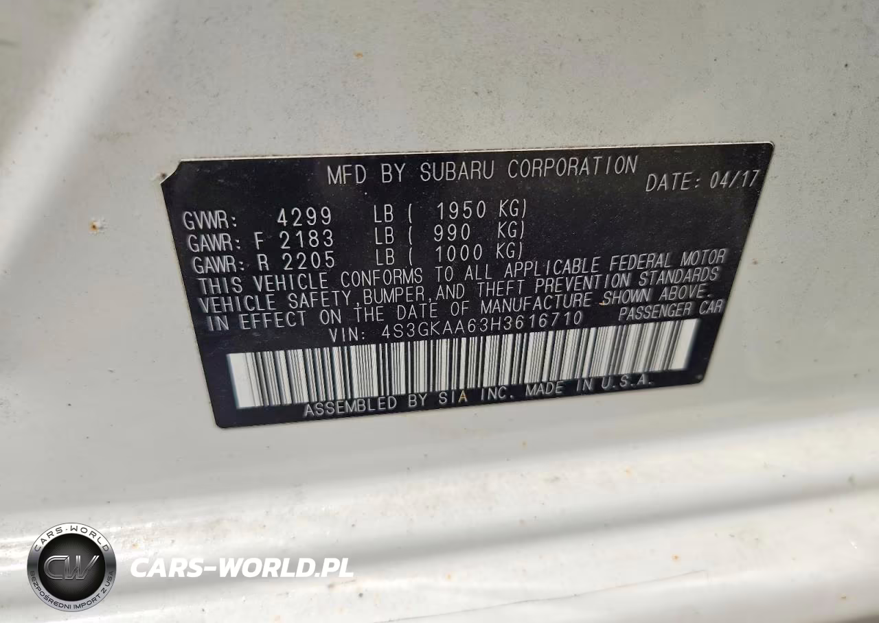 2017 Subaru Impreza VIN:4S3GKAA63H3616710 - 13