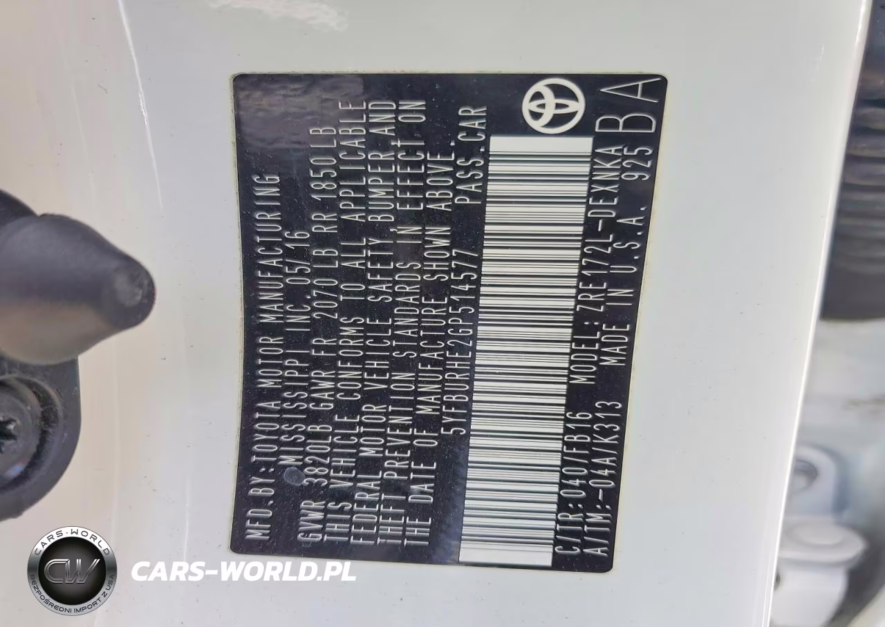 2016 Toyota Corolla Le Plus VIN:5YFBURHE2GP514577 - 12