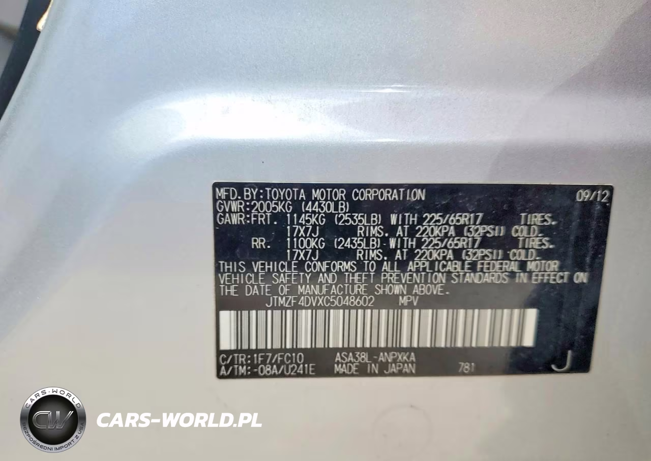 2012 Toyota Rav4 Base VIN:JTMZF4DVXC5048602 - 13