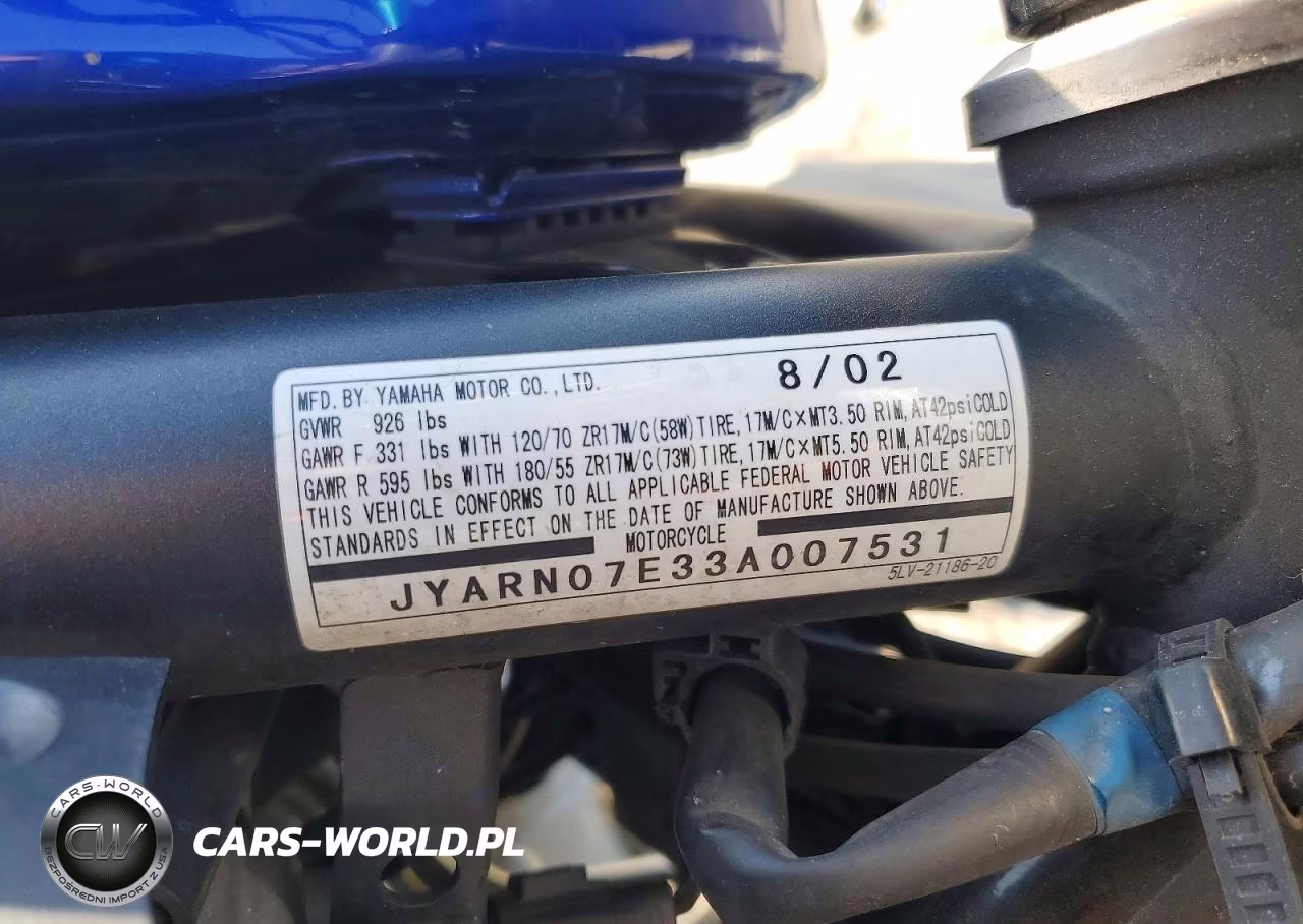 2003 Yamaha Fzs10 VIN:JYARN07E33A007531 - 9
