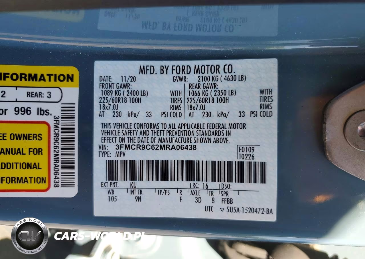 2021 Ford Bronco Sport Outer Banks VIN:3FMCR9C62MRA06438 - 12