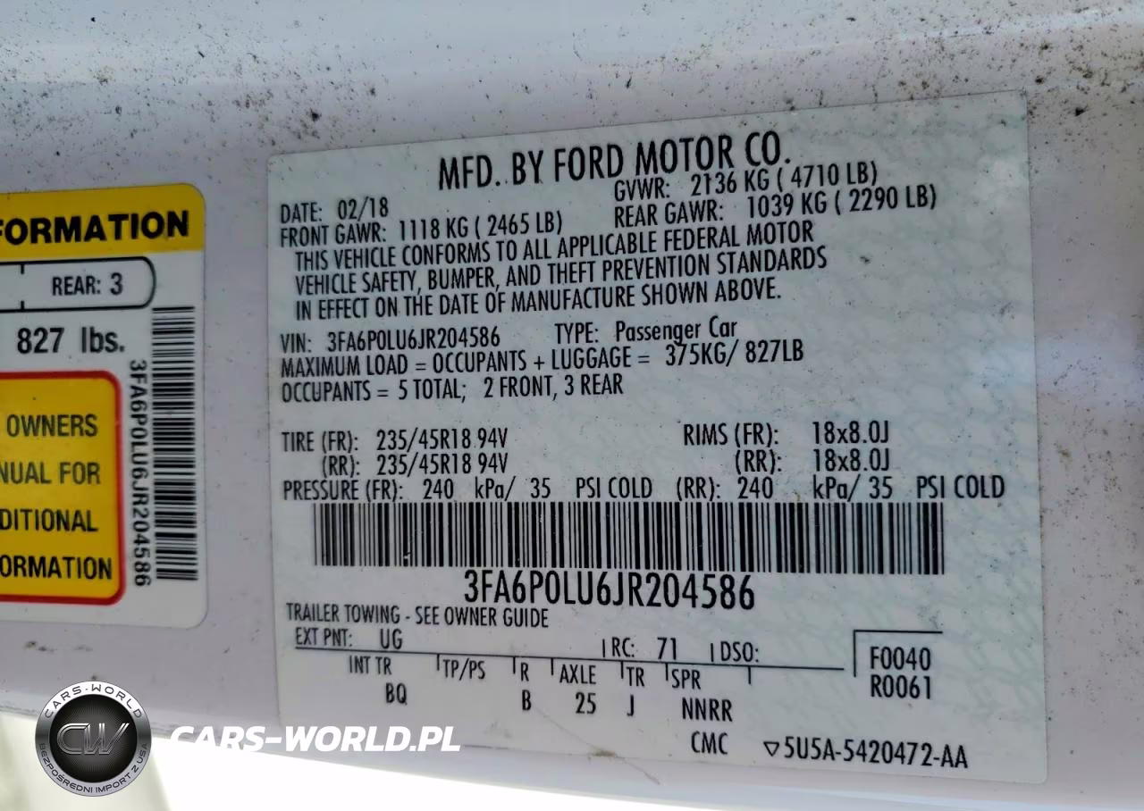 2018 Ford Fusion Se Hybrid VIN:3FA6P0LU6JR204586 - 12